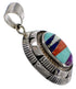 Genuine Sterling Silver Turquoise Multicolor Jewelry Pendant RS40123